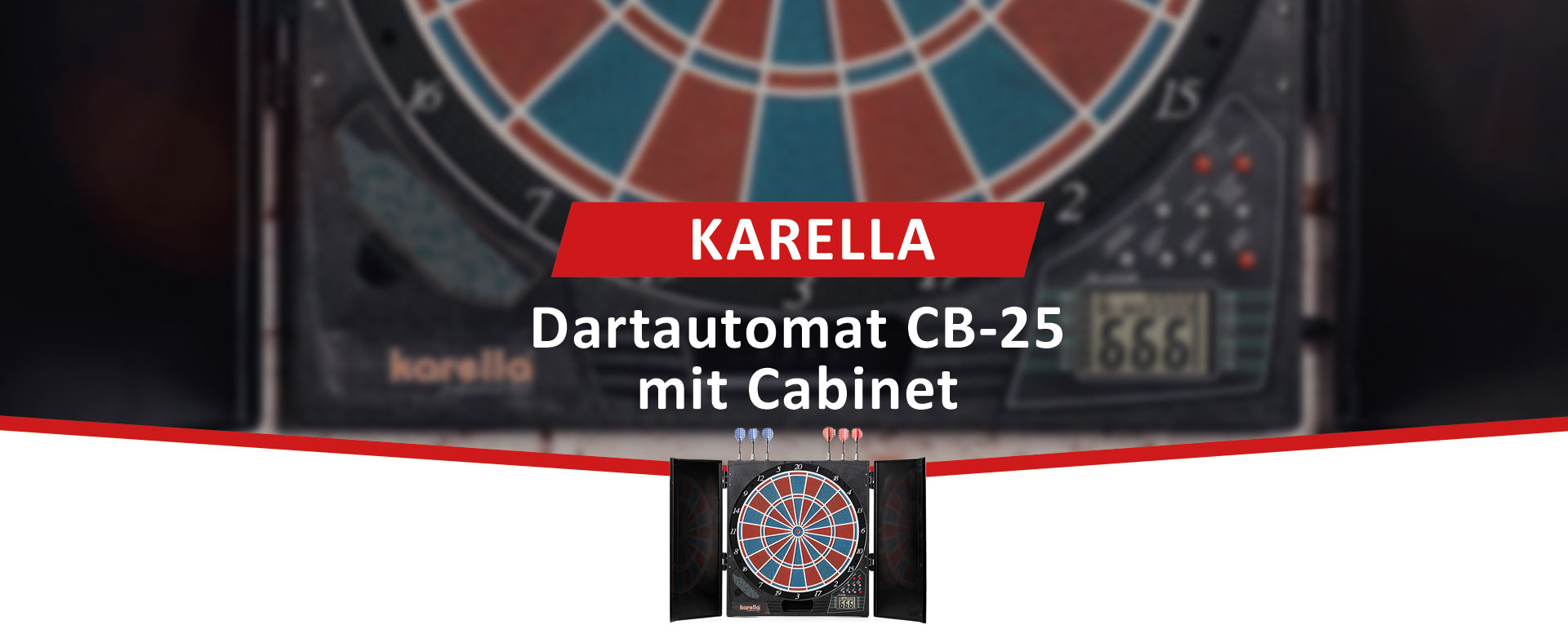 Softdarts 2 Cabinet Satz CB-25 KARELLA Dartautomat + inkl.