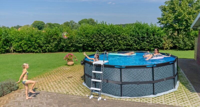EXIT Swimming Pool Premium Ø 360 x 122 cm grau - Top Angebot spiel-preis.de