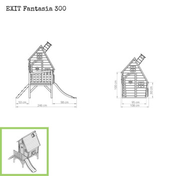 EXIT Holzspielhaus Fantasia 300 - Gr&uuml;n