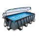 EXIT Swimming Pool rechteckig Premium 400 x 200 x 100 cm grau inkl. Sonnendach