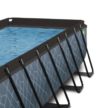 EXIT Swimming Pool rechteckig Premium 400 x 200 x 100 cm grau