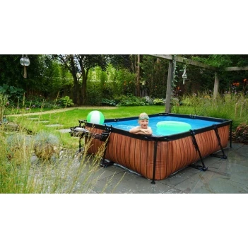 EXIT Swimming Pool rechteckig 300 x 200 x 65 cm braun inkl. Sonnendach