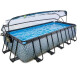 EXIT Swimming Pool rechteckig Premium 540 x 250 x 122 cm grau inkl. Sonnendach