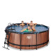 EXIT Swimming Pool Premium Ø 360 x 122 cm braun  inkl. Sonnendach + Wärmepumpe