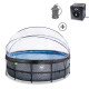 EXIT Swimming Pool Premium Ø 450 x 122 cm grau inkl. Sonnendach + Wärmepumpe