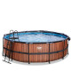 EXIT Swimming Pool Premium Ø 450 x 122 cm braun inkl. Sonnendach