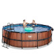 EXIT Swimming Pool Premium Ø 450 x 122 cm braun inkl. Sonnendach + Wärmepumpe