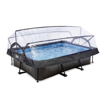 EXIT Swimming Pool rechteckig 300 x 200 x 65 cm anthrazit inkl. Sonnendach
