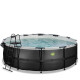 EXIT Swimming Pool Premium Ø 450 x 122 cm schwarz inkl. Sonnendach