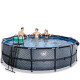 EXIT Swimming Pool Premium Ø 488 x 122 cm grau inkl. Sonnendach