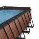 EXIT Swimming Pool Premium rechteckig 400 x 200 x 122 cm braun inkl. Sonnendach
