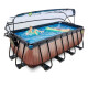 EXIT Swimming Pool Premium rechteckig 400 x 200 x 122 cm braun inkl. Sonnendach