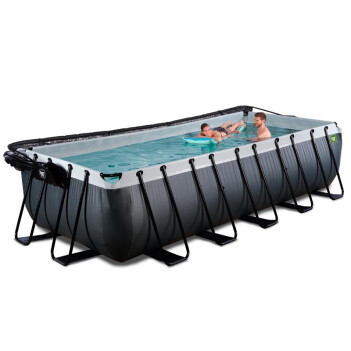 EXIT Swimming Pool Premium rechteckig 540 x 250 x 122 cm schwarz inkl. Sonnendach