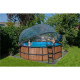 EXIT Swimming Pool Premium Ø 427 x 122 cm  braun inkl. Sonnendach + Wärmepumpe