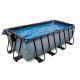EXIT Swimming Pool Premium rechteckig 400 x 200 x 122 cm grau inkl. Sonnendach + Wärmepumpe