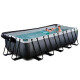 EXIT Swimming Pool Premium rechteckig 540 x 250 x 122 cm schwarz inkl. Sonnendach + Wärmepumpe