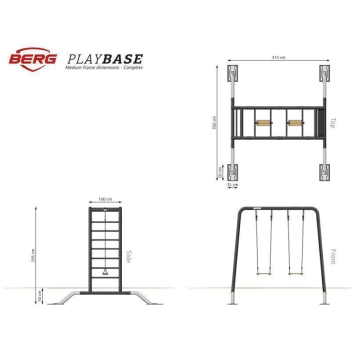 BERG Klettergerüst PlayBase Rahmen Medium Leiter/Leiter