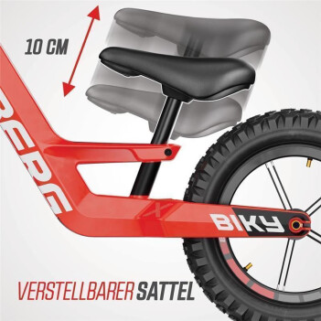 BERG Laufrad Biky Cross rot 12" + Helm + GRATIS Licht