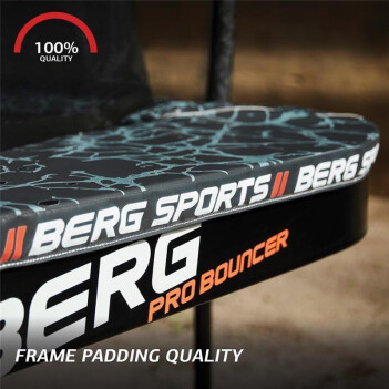 BERG Trampolin Ultim Pro Bouncer 500 x 300 cm grau + Netz Deluxe XL + Leiter V2022