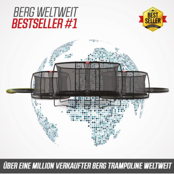 BERG Trampolin Ultim Champion 330 x 220 cm Inground schwarz + Netz Deluxe