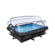 EXIT Swimming Pool rechteckig 150 x 220 x 65 cm anthrazit inkl. Sonnendach