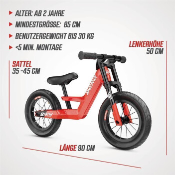 BERG Laufrad Biky City rot 12" + Seitenstütze