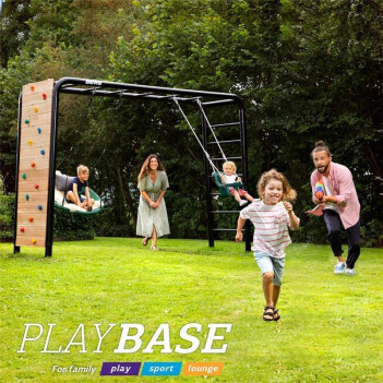BERG Klettergerüst PlayBase L + Babyschaukel + Gummischaukel + Trapez